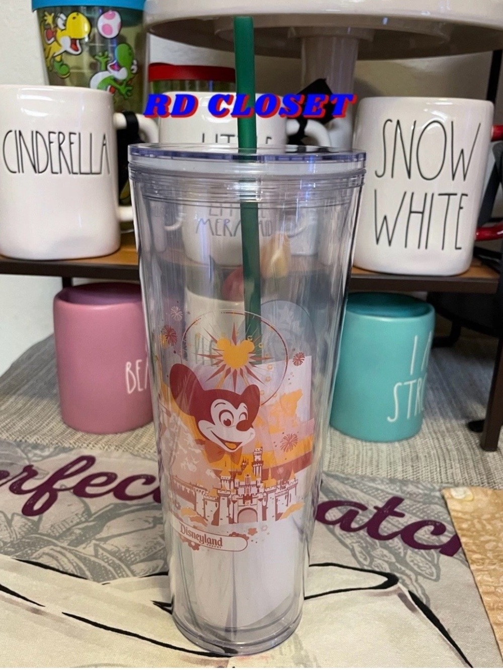 Mickey Mouse Disney Disneyland Resort Starbucks Tumbler With Straw.